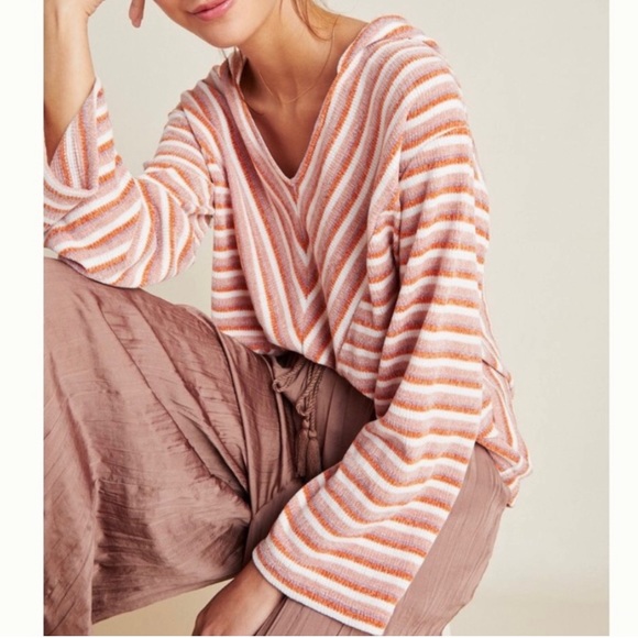 Anthropologie Saturday Sunday Chenille stripped hoodie - Picture 2 of 6